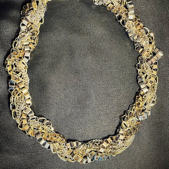 Chunky multi chain gold and silver statement necklace! - Picture 1 of 3